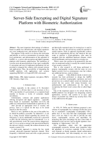 Server-Side Encrypting and Digital Signature Platform with Biometric Authorization