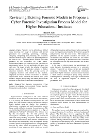 Reviewing Existing Forensic Models to Propose a Cyber Forensic Investigation Process Model for Higher Educational Institutes