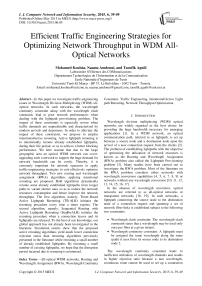 Efficient Traffic Engineering Strategies for Optimizing Network Throughput in WDM All-Optical Networks