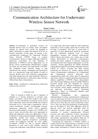 Communication Architecture for Underwater Wireless Sensor Network