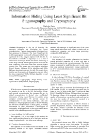 Information Hiding Using Least Significant Bit Steganography and Cryptography