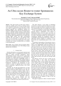 An Ultra-secure Router-to-router Spontaneous Key Exchange System