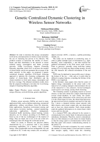 Genetic Centralized Dynamic Clustering in Wireless Sensor Networks