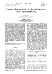 Day-ahead Pricing Model for Smart Cloud using Time Dependent Pricing