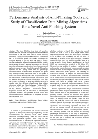 Performance Analysis of Anti-Phishing Tools and Study of Classification Data Mining Algorithms for a Novel Anti-Phishing System