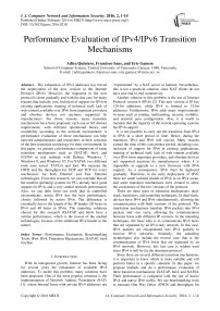 Performance Evaluation of IPv4/IPv6 Transition Mechanisms