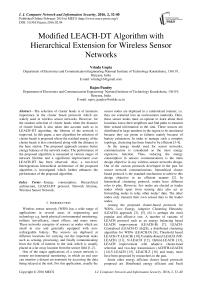Modified LEACH-DT Algorithm with Hierarchical Extension for Wireless Sensor Networks