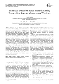 Enhanced Direction Based Hazard Routing Protocol for Smooth Movement of Vehicles