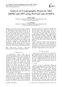 Analysis of Cryptographic Protocols AKI, ARPKI and OPT using ProVerif and AVISPA