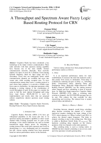 A Throughput and Spectrum Aware Fuzzy Logic Based Routing Protocol for CRN