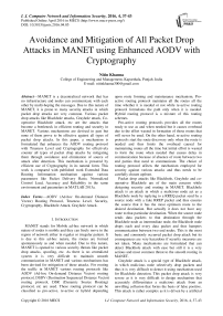 Avoidance and Mitigation of All Packet Drop Attacks in MANET using Enhanced AODV with Cryptography