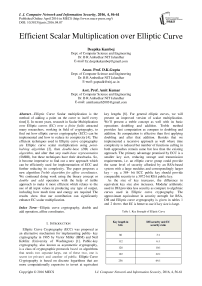 Efficient Scalar Multiplication over Elliptic Curve