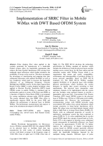 Implementation of SRRC Filter in Mobile WiMax with DWT Based OFDM System