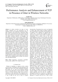 Performance Analysis and Enhancement of TCP in Presence of Jitter in Wireless Networks