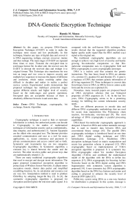 DNA-Genetic Encryption Technique