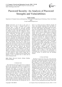 Password Security: An Analysis of Password Strengths and Vulnerabilities