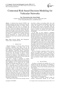 Contextual Risk-based Decision Modeling for Vehicular Networks