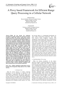 A Proxy based Framework for Efficient Range Query Processing in a Cellular Network