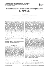 Reliable and Power Efficient Routing Protocol for MANETs