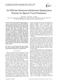 An Efficient Dimension Reduction Quantization Scheme for Speech Vocal Parameters