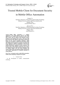 Trusted Mobile Client for Document Security in Mobile Office Automation