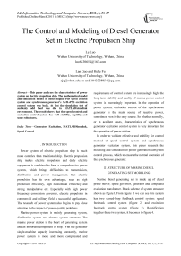 The Control and Modeling of Diesel Generator Set in Electric Propulsion Ship