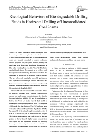 Rheological Behaviors of Bio-degradable Drilling Fluids in Horizontal Drilling of Unconsolidated Coal Seams