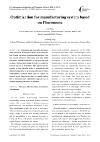 Optimization for manufacturing system based on Pheromone