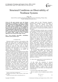 Structural Conditions on Observability of Nonlinear Systems