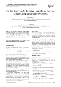 On the Two SAOR Iterative Formats for Solving Linear Complementarity Problems