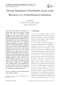 Discrete Simulation of the Remote Access to the Resources of a Virtual Research Laboratory