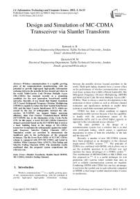 Design and Simulation of MC-CDMA Transceiver via Slantlet Transform