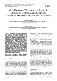 Classification of Electroencephalographic Changes in Meditation and Rest: using Correlation Dimension and Wavelet Coefficients