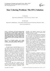 Star Coloring Problem: The DNA Solution