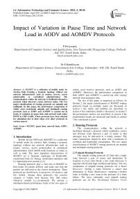 Impact of Variation in Pause Time and Network Load in AODV and AOMDV Protocols