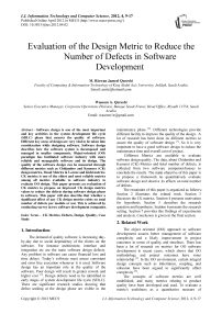 Evaluation of the Design Metric to Reduce the Number of Defects in Software Development