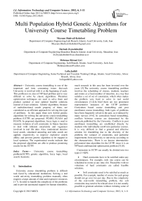 Multi Population Hybrid Genetic Algorithms for University Course Timetabling Problem