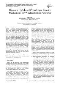 Dynamic High Level Cross Layer Security Mechanisms for Wireless Sensor Networks