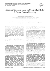 Adaptive Guidance based on Context Profile for Software Process Modeling