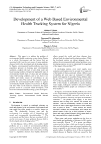 Development of a Web Based Environmental Health Tracking System for Nigeria