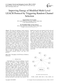 Improving Energy of Modified Multi-Level LEACH Protocol by Triggering Random Channel Selection