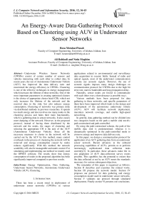 An Energy-Aware Data-Gathering Protocol Based on Clustering using AUV in Underwater Sensor Networks