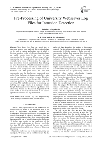 Pre-Processing of University Webserver Log Files for Intrusion Detection