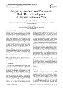 Integrating Non-Functional Properties in Model Driven Development: A Stepwise Refinement View