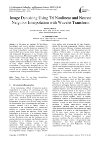 Image Denoising using Tri Nonlinear and Nearest Neighbor Interpolation with Wavelet Transform