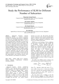 Study the Performance of SLM for Different Number of Subcarriers