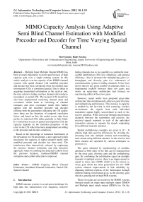 MIMO Capacity Analysis Using Adaptive Semi Blind Channel Estimation with Modified Precoder and Decoder for Time Varying Spatial Channel