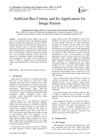 Artificial Bee Colony and Its Application for Image Fusion