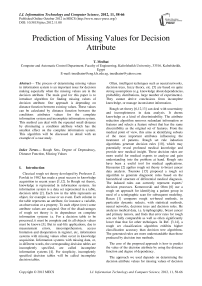 Prediction of Missing Values for Decision Attribute