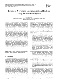 Efficient Networks Communication Routing Using Swarm Intelligence